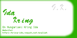 ida kring business card